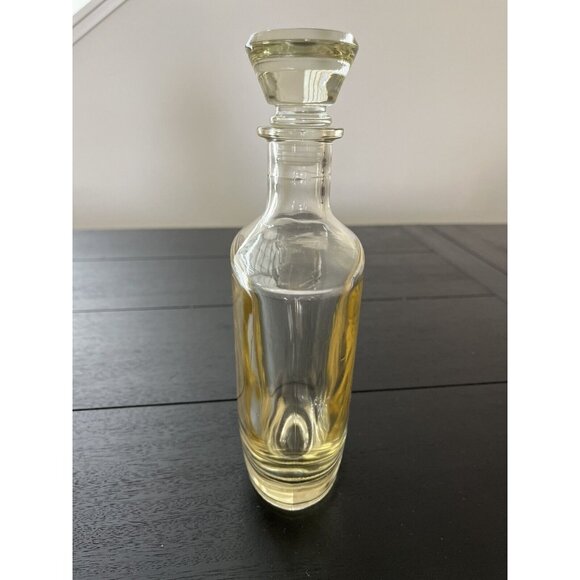 Vintage glass decanter clear with Stopper & dipped amber sides & bottom heavy - Picture 13 of 13